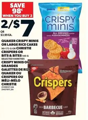 Loblaws Quaker crispy minis or large rice cakes offer