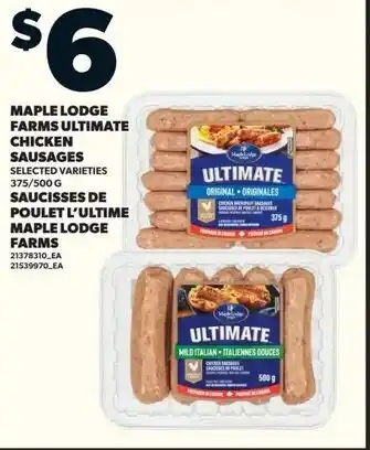 Loblaws Maple lodge farms ultimate chicken sausages offer