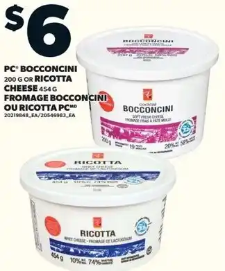 Loblaws Pc bocconcini or ricotta cheese offer