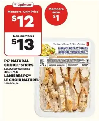 Loblaws PC natural choice strips offer