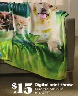 Giant Tiger Digital print throw offer