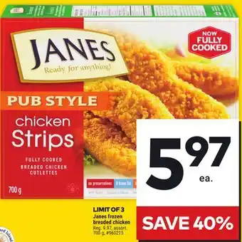 Giant Tiger Janes frozen breaded chicken offer