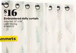 Giant Tiger Embroidered dolly curtain offer