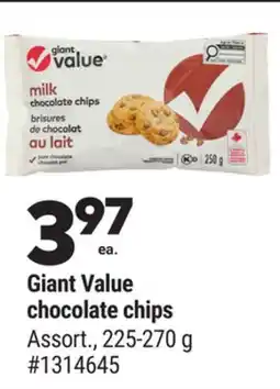 Giant Tiger Giant Value chocolate chips offer