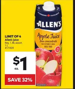 Giant Tiger Allen's juice offer