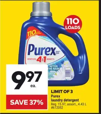 Giant Tiger Purex laundry detergent offer