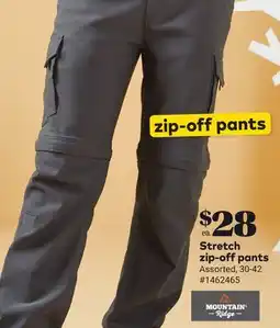 Giant Tiger Stretch zip-off pants offer