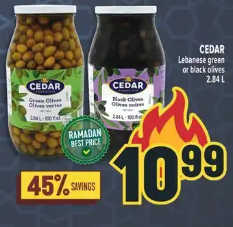 Marché Adonis CEDAR Lebanese green or black olives offer