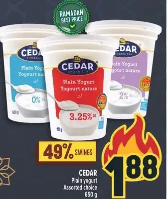 Marché Adonis CEDAR Plain yogurt offer