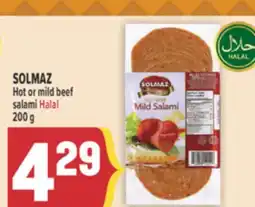 Marché Adonis SOLMAZ HOT OR MILD BEEF SALAMI HALAL offer