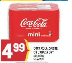 Marché Adonis COCA COLA, SPRITE OR CANADA DRY SOFT DRINKS offer