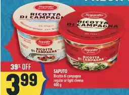 Marché Adonis SAPUTO Ricotta di campagna regular or light cheese offer