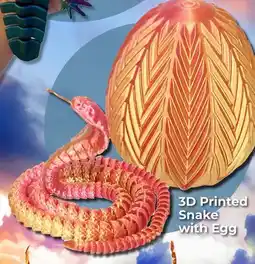 Showcase 3D Printed Snake with Egg offer