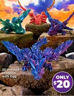 Showcase 3D Printed Dragons with Egg offer