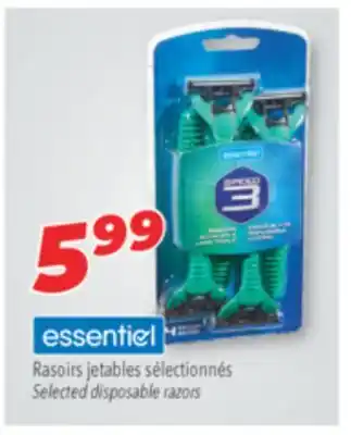 Familiprix essentiel Selected disposable razors offer