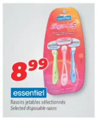 Familiprix ESSENTIEL Selected disposable razors offer