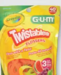 Familiprix GUM Crayola Twistables dental floss picks Fruit Flavors 40un offer