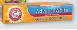 Familiprix Arm & Hammer Advance White triple action winter mint toothpaste 120ml offer