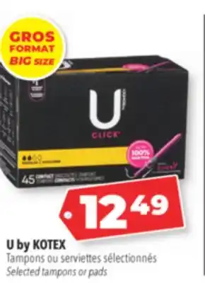 Familiprix U by KOTEX Selected tampons or pads offer