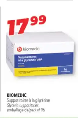 Familiprix BIOMEDIC Glycerin suppositories offer