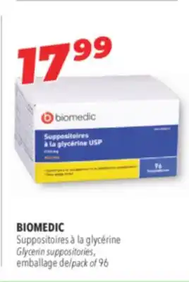 Familiprix BIOMEDIC Glycerin suppositories offer