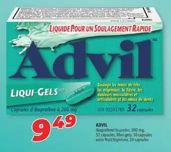 Familiprix ADVIL, Ibuprofène/Ibuprofen, 200 mg, 100 comprimés/tablets ou/or 100 caplets offer