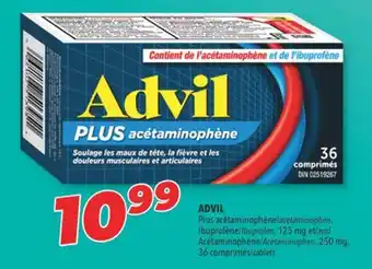 Familiprix ADVIL acetaminophen, Ibuprofen 125 mg and Acetaminophen, 250 mg, 36 tablets offer