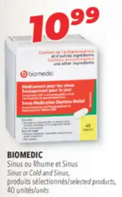 Familiprix BIOMEDIC, Sinus or Cold and Sinus, selected products, 40 units offer