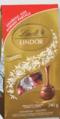 Familiprix LINDT, Lindor Selected chocolates, sachet/bag 240 g offer