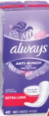 Familiprix Always Anti-Bunch Xtra Protection liners extra long 40un offer