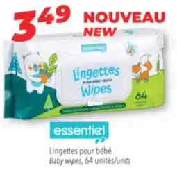 Familiprix essentiel Baby wipes, 64 units offer