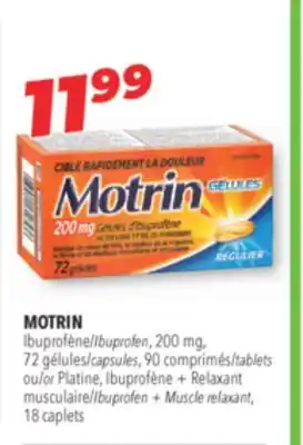 Familiprix Motrin ibuprofen liquid gels capsules 200mg Regular Strength 72un offer