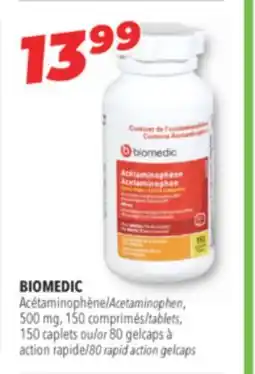 Familiprix Biomedic extra strength acetaminophen tablets for adults 150un offer