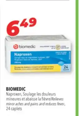 Familiprix BIOMEDIC Naproxen Relieves minor aches and pains and reduces fever, 24 caplets offer