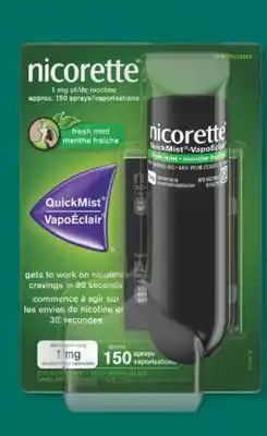 Familiprix Nicorette QuickMist stop smoking nicotine 1mg Fresh Mint offer