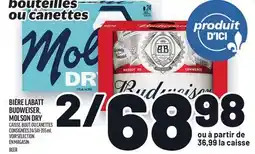 Metro BIÈRE LABATT BUDWEISER, MOLSON DRY | BEER offer