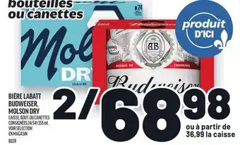 Metro BIÈRE LABATT BUDWEISER, MOLSON DRY | BEER offer