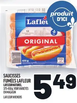 Metro SAUCISSES FUMÉES LAFLEUR LAFLEUR NATUREL, | LAFLEUR WIENERS offer