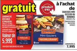 Metro SAUCISSES MINI SIZZLERS OU RONDINES | SCHNEIDERS FROZEN MINI SIZZLERS SAUSAGES offer