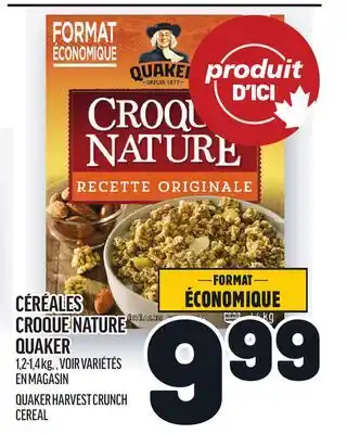 Metro CÉRÉALES CROQUE NATURE QUAKER | QUAKER HARVEST CRUNCH CEREAL offer