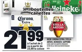 Metro BIÈRE CORONA EXTRA, STELLA ARTOIS, HEINEKEN, SAPPORO | BEER offer