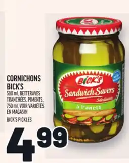 Metro CORNICHONS BICK'S | BICK'S PICKLES offer