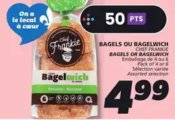 IGA CHEF FRANKIE BAGELS OR BAGELWICH offer