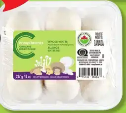 IGA COMPLIMENTS ORGANIC WHOLE WHITE OR CREMINI MUSHROOMS offer