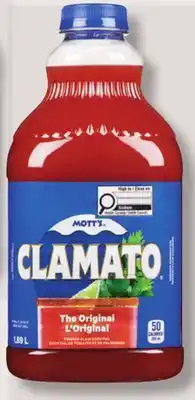 IGA CLAMATO MOTT'S TOMATO CLAM COCKTAIL offer