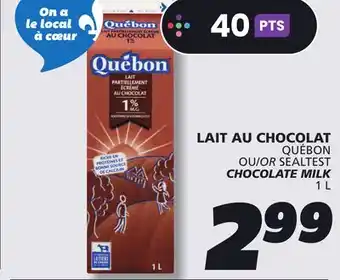 IGA QUÉBON OR SEALTEST CHOCOLATE MILK offer