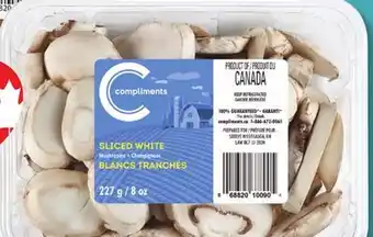 IGA COMPLIMENTS SLICED WHITE MUSHROOMS offer