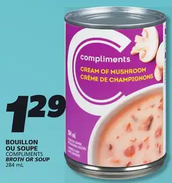 IGA COMPLIMENTS BROTH OR SOUP offer