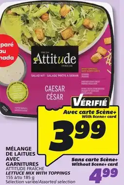 IGA ATTITUDE FRAÎCHE LETTUCE MIX WITH TOPPINGS offer