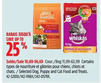 Canadian Tire Whiskas Selected Dog, Puppy and Cat Food and Treats offer